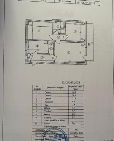 3 camere-66 mp-centrala de bloc modernizata-Dorobanti