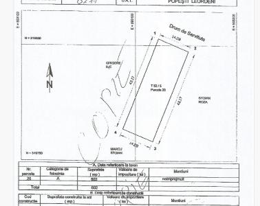 Teren Popesti-Leordeni - Intravilan - 602 mp - deschidere 14 m - Str. Sfanta Agnes