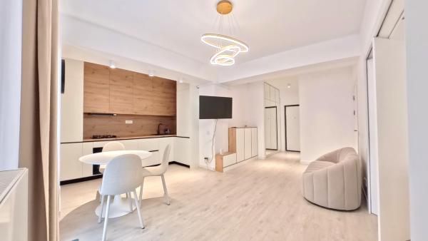Studio dublu 2025, mobilat lux, loc de dormit separat Bucurestii Noi parcare inclusa