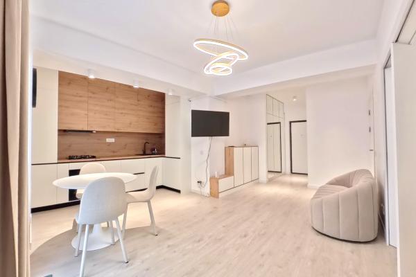 Studio dublu 2025, mobilat lux, loc de dormit separat Bucurestii Noi parcare inclusa
