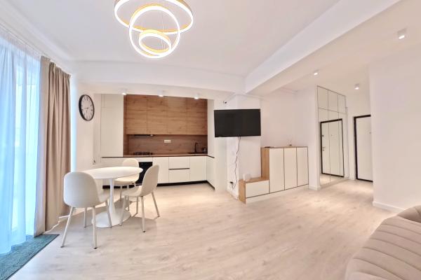 Studio dublu 2025, mobilat lux, loc de dormit separat Bucurestii Noi parcare inclusa