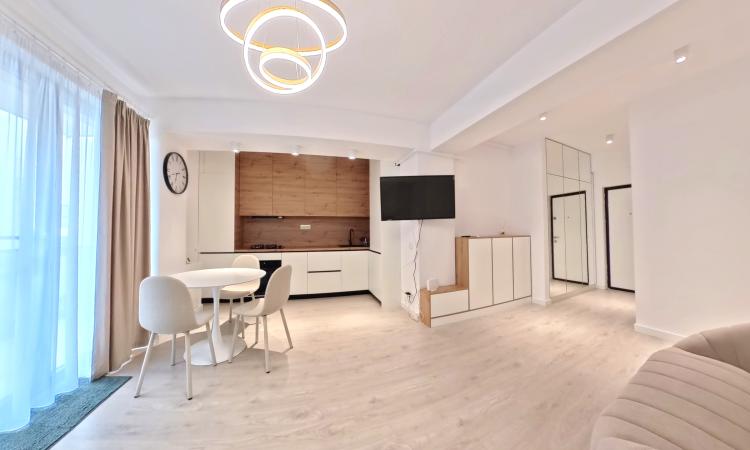 Studio dublu 2025, mobilat lux, loc de dormit separat Bucurestii Noi parcare inclusa