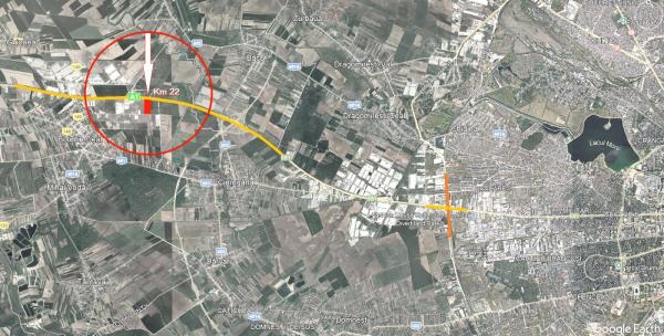 Teren 10,1 Ha cu deschidere 218 ml  la A1 - km 22