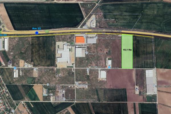 Teren 10,1 Ha cu deschidere 218 ml la A1 - km 22