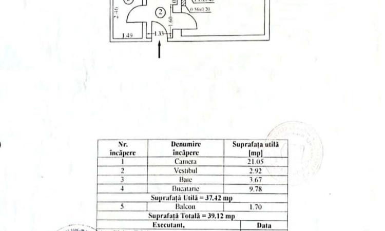 Unirii - Camera de Comert - bloc mixt - 5 minute metrou