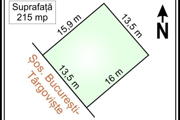 Straulesti - Doi Cocosi Stradal, teren intravilan, suprafata 215 mp