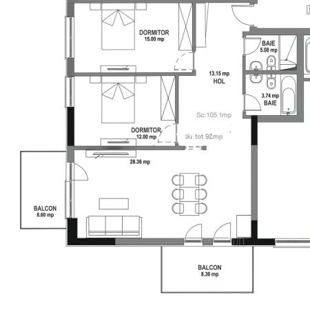 Straulesti metrou prima inchiriere 3 camere lux bloc 2026 loc parcare subteran inclus