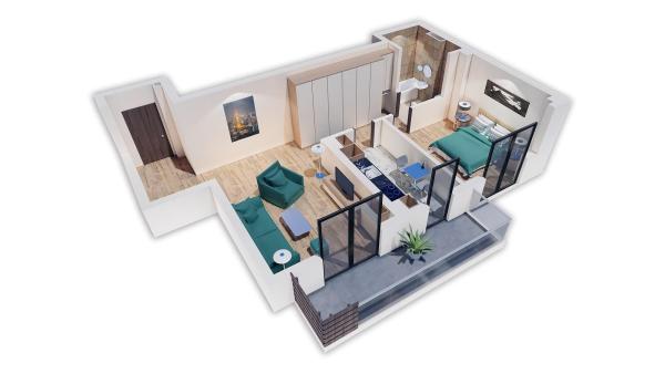 64C Ap 2 cam Magnolia Urban Residence Metrou Straulesti terasa XXL mutare imediata