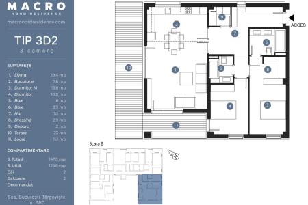 3 camere LUX - imobil 2024 - Bucurestii Noi - Straulesti - Sisesti