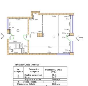 stradal cu vitrine stradale- spatiu comercial de inchiriat 64 mp utili, plus subsol 64 mp utili- Floreasca