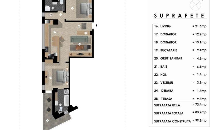 3 Camere 2021 - Papazoglu - Nerva Traian - Comision 0%