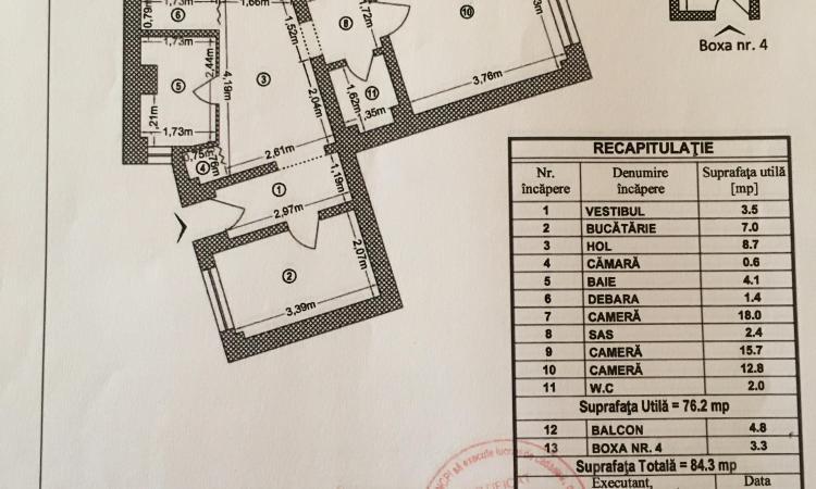 Apartament 3 camere, decomandat, Batistei - Intercontinental