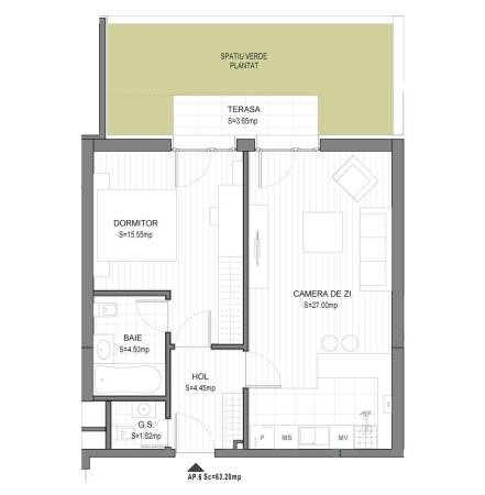 2 camere cu 2 bai si o mica gradina, comision 0%