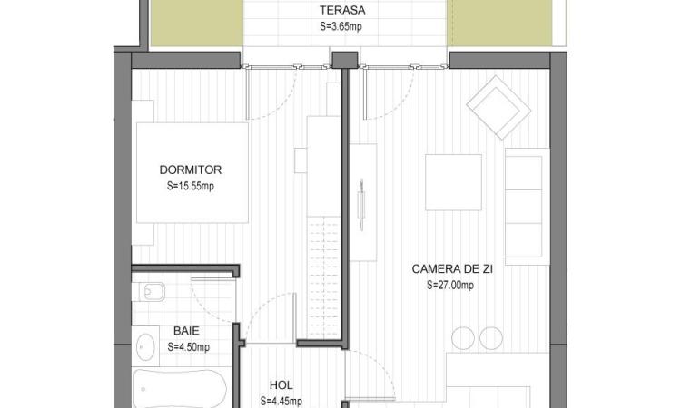 2 camere cu 2 bai si o mica gradina, comision 0%