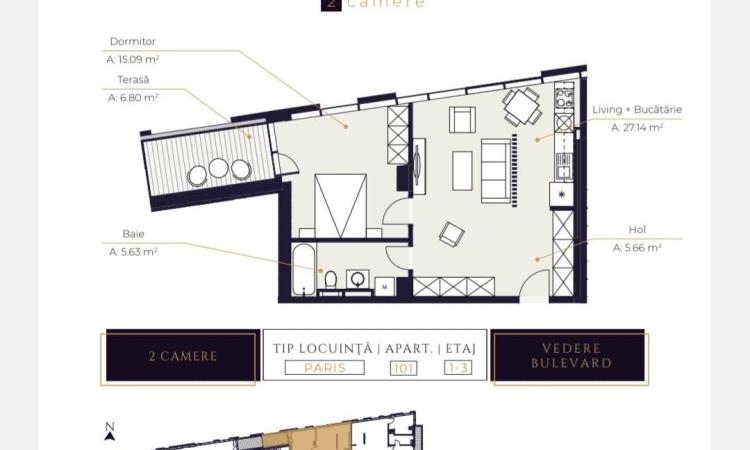 2 camere Lux, Mall Promenada