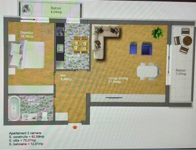 2 camere  vis-a-vis de Mall Baneasa, incalzire in pardoseala-Comision 0%