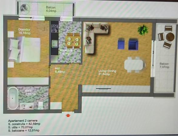 2 camere  vis-a-vis de Mall Baneasa, incalzire in pardoseala-Comision 0%