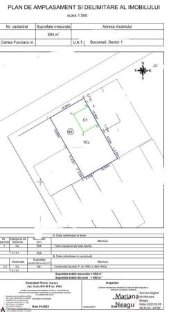 Teren constructii - Parc Bazilescu la 850 M - 504 MP - 17 m deschidere