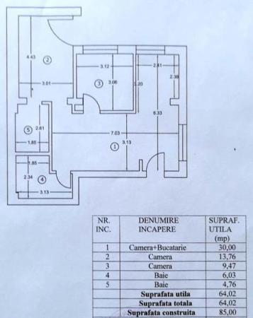 3 camere | Curte 45mp | 2 Bai | 2 min de Padurea Baneasa | Vatra Noua | Baneasa