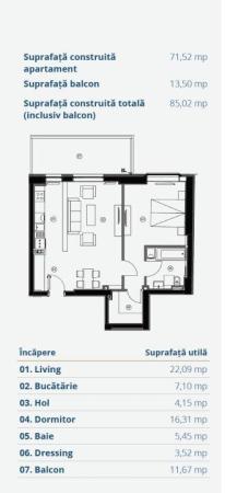 2 Camere - Aviatiei Towers - Panoramic View- Dressing