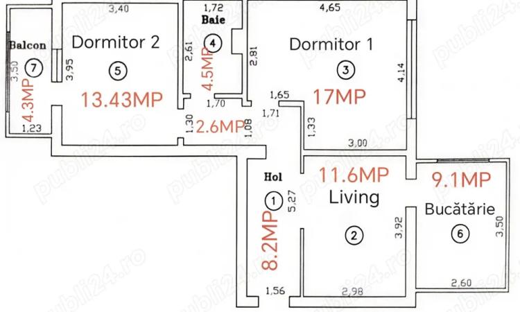 De vanzare 3 camere(65mp), decomandat si mobilat complet plus boxa generoasa