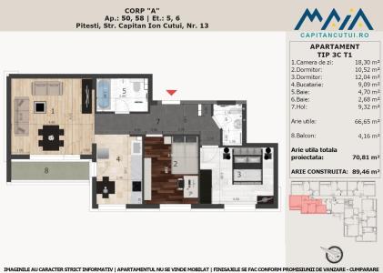 Apartament 3 camere, Finisaje Premium, Pitesti Nord, Langa Padure