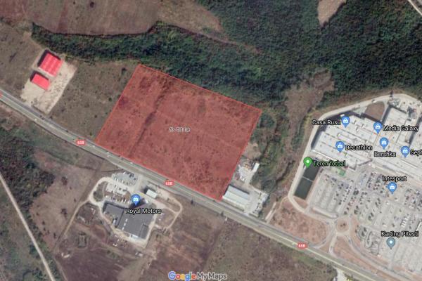 Teren in zona comerciala | Vama Pitesti | S: 50.000 mp | Deschidere 270m | Autostrada