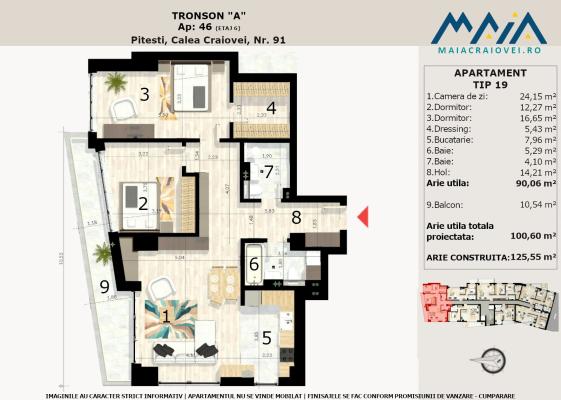 3 Camere Finisaje Premium | Incalzire in pardoseala | Pitesti | Ultracentral