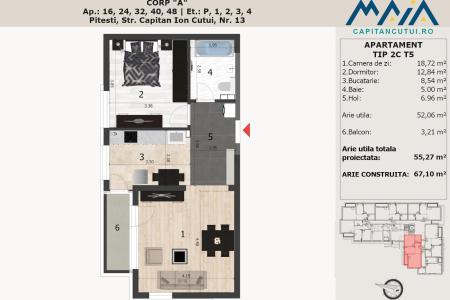 Apartament 52mp utili | Finisaje Premium | Langa padure - Pitesti, Negru Voda