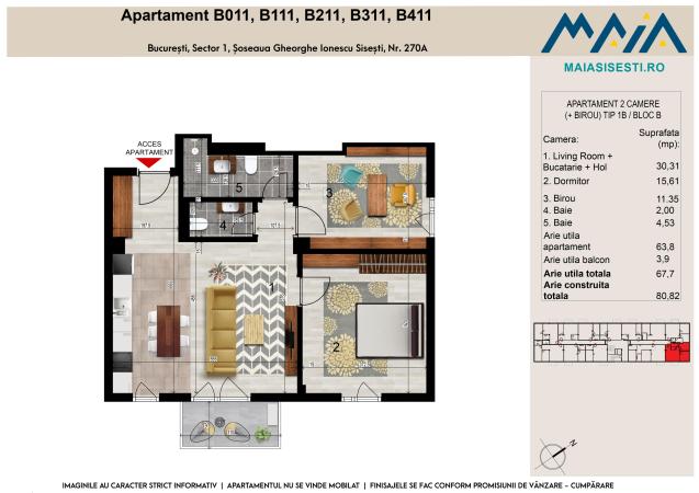2  CAMERE | FINISAJE  PREMIUM  | SISESTI | METROU STRAULESTI | 2 COCOSI