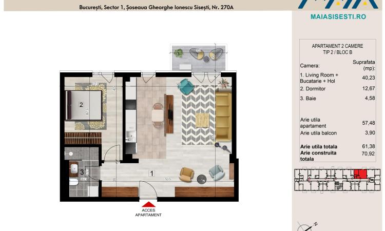2 CAMERE | FINISAJE PREMIUM | SISESTI | SECTOR 1 BUCURESTI | METROU