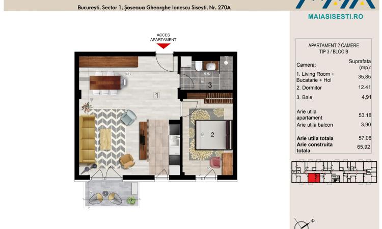2 CAMERE | SISESTI | BUCURESTI SECTOR 1 | LANGA METROU | FINISAJE PREMIUM