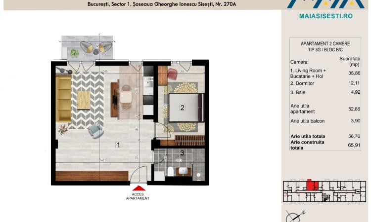 2 CAMERE | FINISAJE PREMIUM | SISESTI | SECTOR 1 | BUCURESTI
