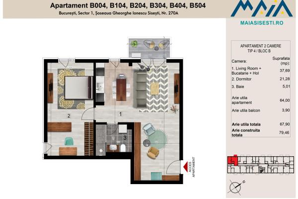 2 CAMERE | FINISAJE PREMIUM | SISESTI | LANGA METROU STRAULESTI