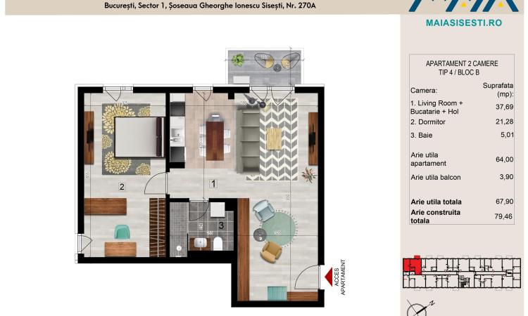 2 CAMERE | FINISAJE PREMIUM | SISESTI | LANGA METROU STRAULESTI
