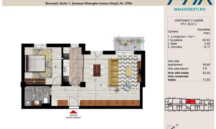 2 CAMERE | SISESTI | SECTOR 1 LANGA METROU | FINISAJE PREMIUM
