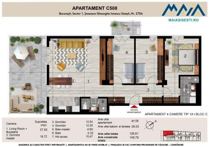 4 CAMERE | FINISAJE PREMIUM | SISESTI | MAIA | LANGA METROU STRAULESTI