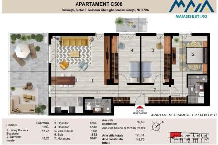 4 CAMERE | FINISAJE PREMIUM | SISESTI | MAIA | LANGA METROU STRAULESTI