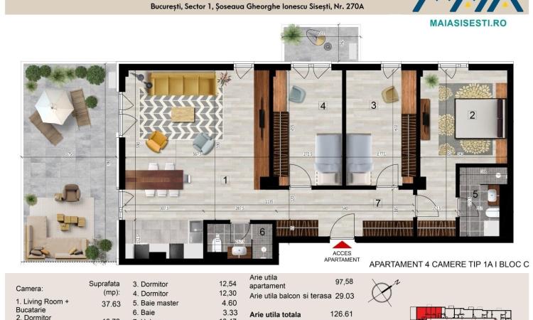 4 CAMERE | FINISAJE PREMIUM | SISESTI | MAIA | LANGA METROU STRAULESTI