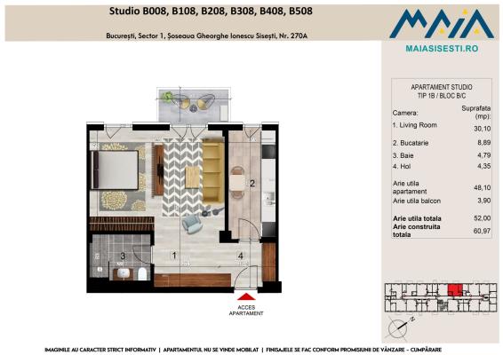 STUDIO BANEASA | MAIA | LANGA METROU STRAULESTI | FINISAJE PREMIUM