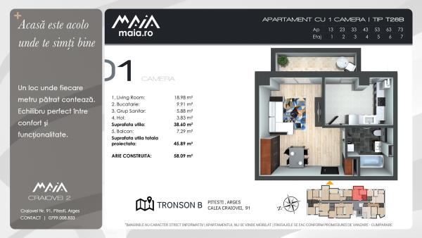 Studio Modern Pitesti | Zona Craiovei | Constructie Noua