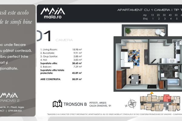 Studio Modern Pitesti | Zona Craiovei | Constructie Noua