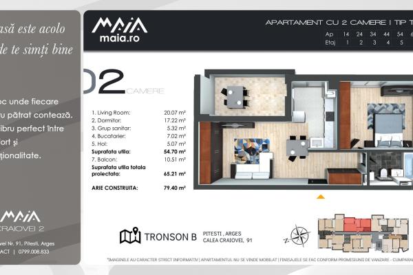 2 Camere Finisaje Premium | Pitesti Calea Craiovei | Constructie Noua