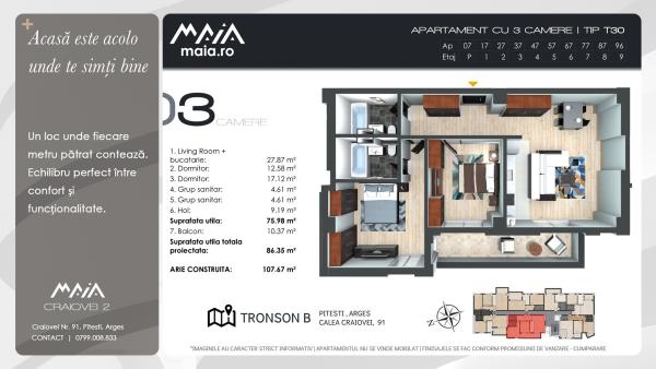 Apartament 3 Camere Premium | Calea Craiovei | Ultracentral