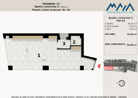 Spatiu Comercial de vanzare | Pitesti, Central | Birouri | Cabinet Medical | Showroom