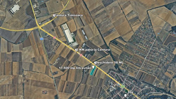 Teren Intravilan, 17500 mp, Timis, DN59 (E79), Acces din asfalt, 58 ml