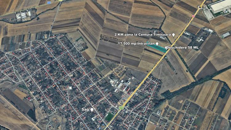 Teren Intravilan, 17500 mp, Timis, DN59 (E79), Acces din asfalt, 58 ml