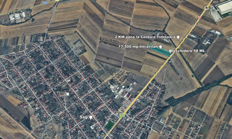 Teren Intravilan, 17500 mp, Timis, DN59 (E79), Acces din asfalt, 58 ml